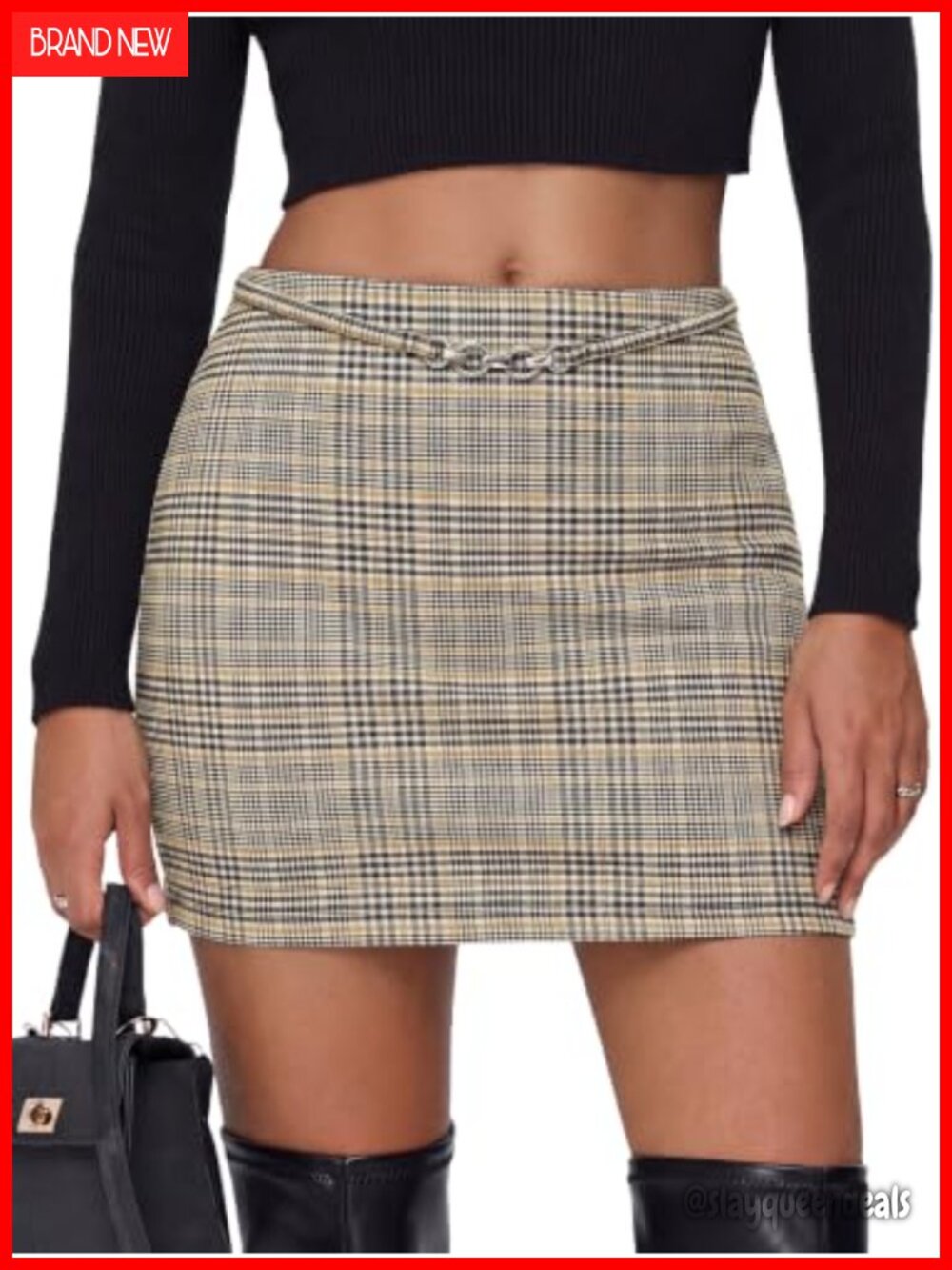 Women's Plaid Mini Skirt Bodycon Pencil High Waist Y2K Party Club